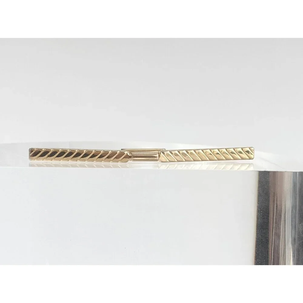 Minimalist Fluted Smooth Gold Toned Vintage Men's Collar Clip | Collar Bar